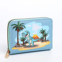 Кошелёк детский Выбражулька «Дино», на молнии, голубой