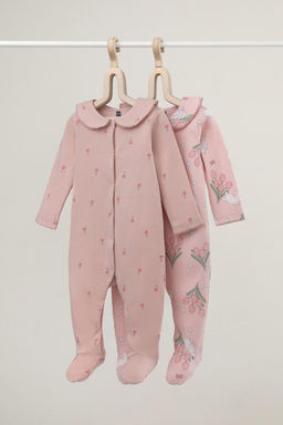 К 6538-2уп/зайчики и тюльпаны,цветочная поляна набор комбинезон (слип) яс