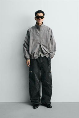 CHALECO RELAXED FIT ESTRUCTURA / crudo/kaki