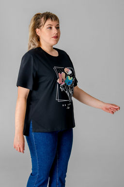 Арт. 31170 Футболка женская  50-60 (6 шт) Цвет:черный