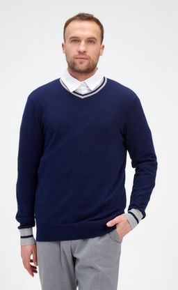 Пуловер F221-15-833 d.blue-grey melange - Fine joyce фото 4