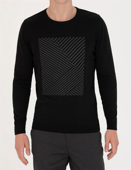 Siyah Slim Fit Bisiklet Yaka Triko Kazak - Pierre cardin фото 6