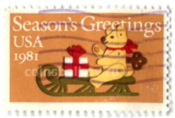 Марка Рождество 1981 год США