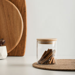 Банка для хранения 450мл, 10*8,5см, стекло, бамбук VETTA ЭКО Эллипс арт. 828-303 - Полимербыт фото 3