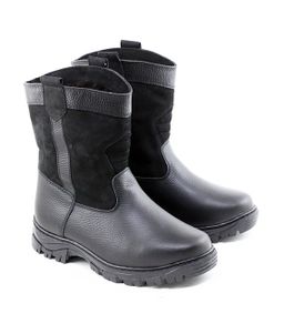 Мини-монголки мужские черные, литая подошва натуральная кожа - Мирунт фото 2