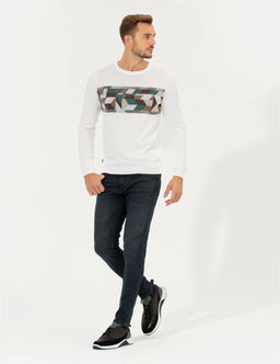Ekru Slim Fit Bisiklet Yaka Triko Kazak - Pierre cardin фото 4