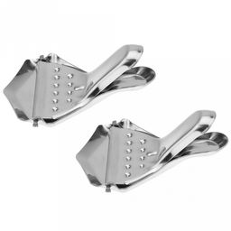 Соковыжималка для лимона из нержавеющей стали, 6,6х8х3,5см, ручная, 2 штуки, в блистере (Китай)