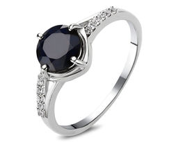 Кольцо, 1 сапфир корунд круг 7мм/1.77 ct, Жюли