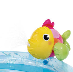 Игровой центр надувной детский Подводный мир, от 2 лет с разбрызгивателем, горкой и игрушками - Intex фото 4