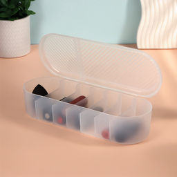 Цена за 2 шт. Органайзер для хранения, с крышкой, 7 секции, 28×10.5 см, прозрачный