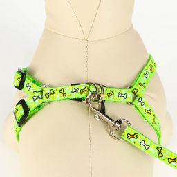 Комплект Звёздные косточки, поводок 120 х 1 см, ОГ 23-35 см, зелёный - Пижон фото 4