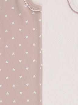 К 1181-2уп/айвори,нюдовый беж,сердечки набор майка для дев