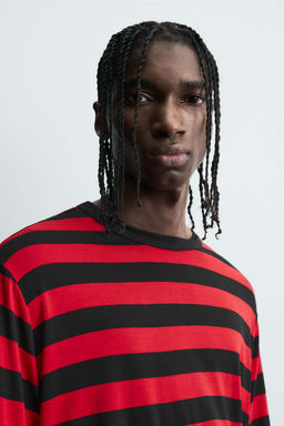 CONTRAST STRIPED T-SHIRT - Zara фото 5