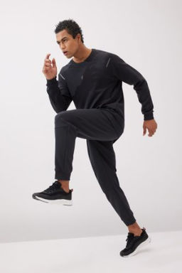 DeFactoFit Jogger Esofman Alt? Standart Fit Basic Duz Cepli Beli Pacas? Lastikli