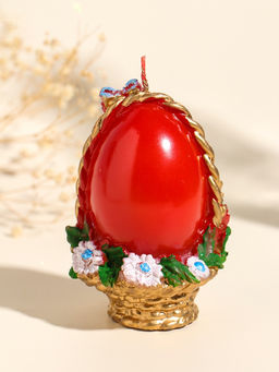 Свеча декоративная Пасхальное яйцо в корзинке, 7?10.5 см, 130 г