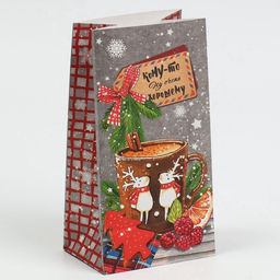 Цена за 10 шт. Пакет подарочный без ручек новогодний «Кому‒то ну очень хорошему», 10×19.5×7 см