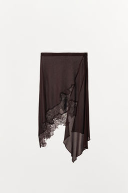 ASYMMETRIC GEORGETTE LACE SKIRT - Zara фото 6