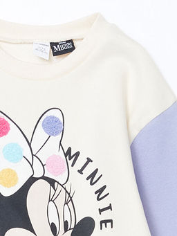 Bisiklet Yaka Minnie Mouse Bask?l? Kal?n K?z ?ocuk Sweatshirt - Waikiki фото 2