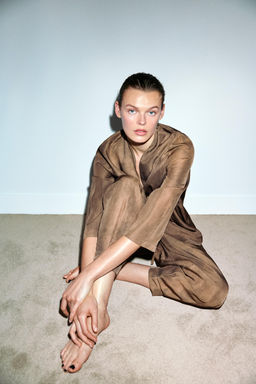 PRINTED VOLUME TROUSERS - Zara фото 4