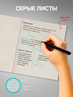 Комплект тетрадей из 5 шт (4 разные + 1 МИКС) Мыльные пузыри, 48 листов, в клетку, обложка мелованная бумага, блок №2, белизна 75% (серые листы) - Calligrata фото 6