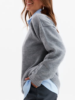 Джемпер женский MINAKU: Knitwear collection, светло-серый, размер 46-48  фото 6