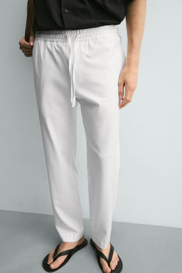 PANTAL?N CINTURA JOGGER CONFORT / Blanco - Zara фото 5