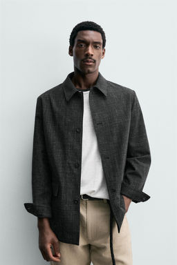 BLAZER RELAXED FIT ESTRUCTURA WAFFLE / Negro - Zara фото 2