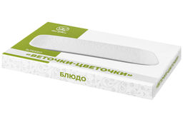 Блюдо прямоугольное 31*20,5*2,5 см "Веточки-цветочки" малое, фарфор