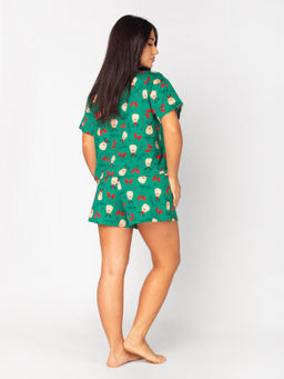 Пижама женская кулирка с шортами "КРИСТИ" ЗЕЛЕНЬ