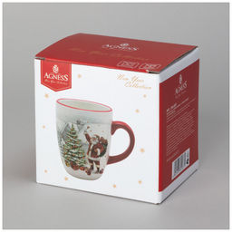 КРУЖКА AGNESS С НОВЫМ ГОДОМ! 11,5*8*10 СМ 300 МЛ (КОР=48ШТ.)  фото 2