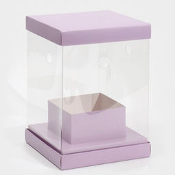 Коробка подарочная для цветов с вазой и пластиковыми окнами складная, упаковка, «Лаванда», 16×23×16 см