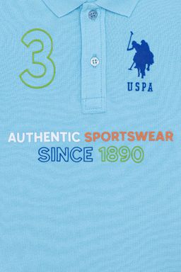 Бирюзовая футболка с воротником-поло для мальчиков - U.s. polo assn фото 3