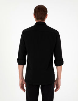 Siyah Regular Fit Uzun Kollu G_mlek