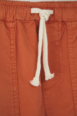 Ekru Erkek Cocuk %100 Pamuk Cep Detayl? Lastikli Dokuma Sort & Bermuda TKDSS25SR00027 - Trendyolmilla фото 4