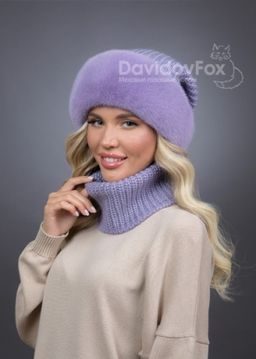 ВИДЕООБЗОР шапка Ника трикотаж экомех чертополох - Davidovfox фото 2