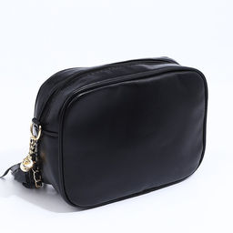 Сумка кросс-боди, маленькая, женская, на длинном ремне, чёрная