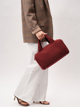 Замшевая сумка Bowling DBR 31378 красное вино  фото 8