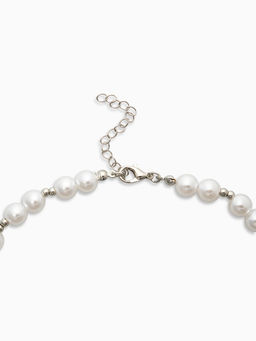 Кулон на жемчужных бусах «Морская звезда», 55 см, белый в серебре