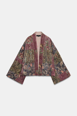 FLORAL PRINT VELVET KIMONO - Zara фото 5