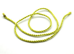 Шнурок без замка "витая нить" цв.желтый, 44см