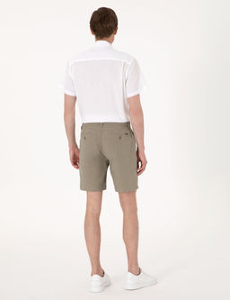 Haki Slim Fit %100 Keten Beli Lastikli Ba_c_kl_ Dokuma _ort