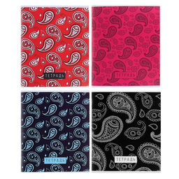 Цена за 4 шт. Тетрадь 96 листов в клетку Calligrata Узоры, обложка мелованный картон, блок офсет, МИКС