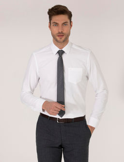 Рубашка Pierre Cardin Regular Fit белая с длинным рукавом