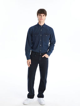 Regular Fit Uzun Kollu Erkek Jean G?mlek