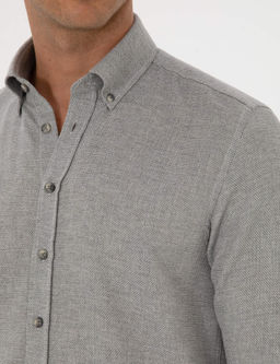Gri Slim Fit Uzun Kollu G_mlek - Pierre cardin фото 7