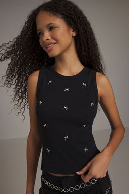 Siyah Nak?sl? Fiyonk Detayl? Fitted/Vucuda Oturan Orme Atlet TWOSS25AL00023