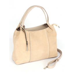 Сумка женская натуральная замша ADEL-177 (отделка ИСК/КОЖА), 1отд+кар/пер, бежевый 263733