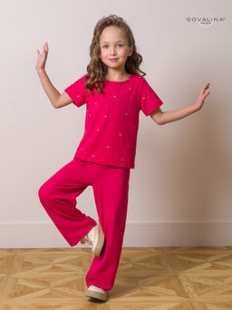 Костюм Лето сердечки малина-маджента - Sovalina фото 2