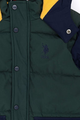 U. S. Polo Assn Зеленое пальто с капюшоном для мальчика - U.s. polo assn фото 3