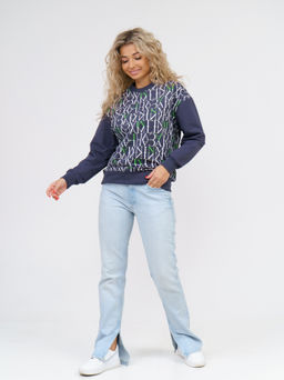 892 Свитшот "Серый/буквы/зеленый"